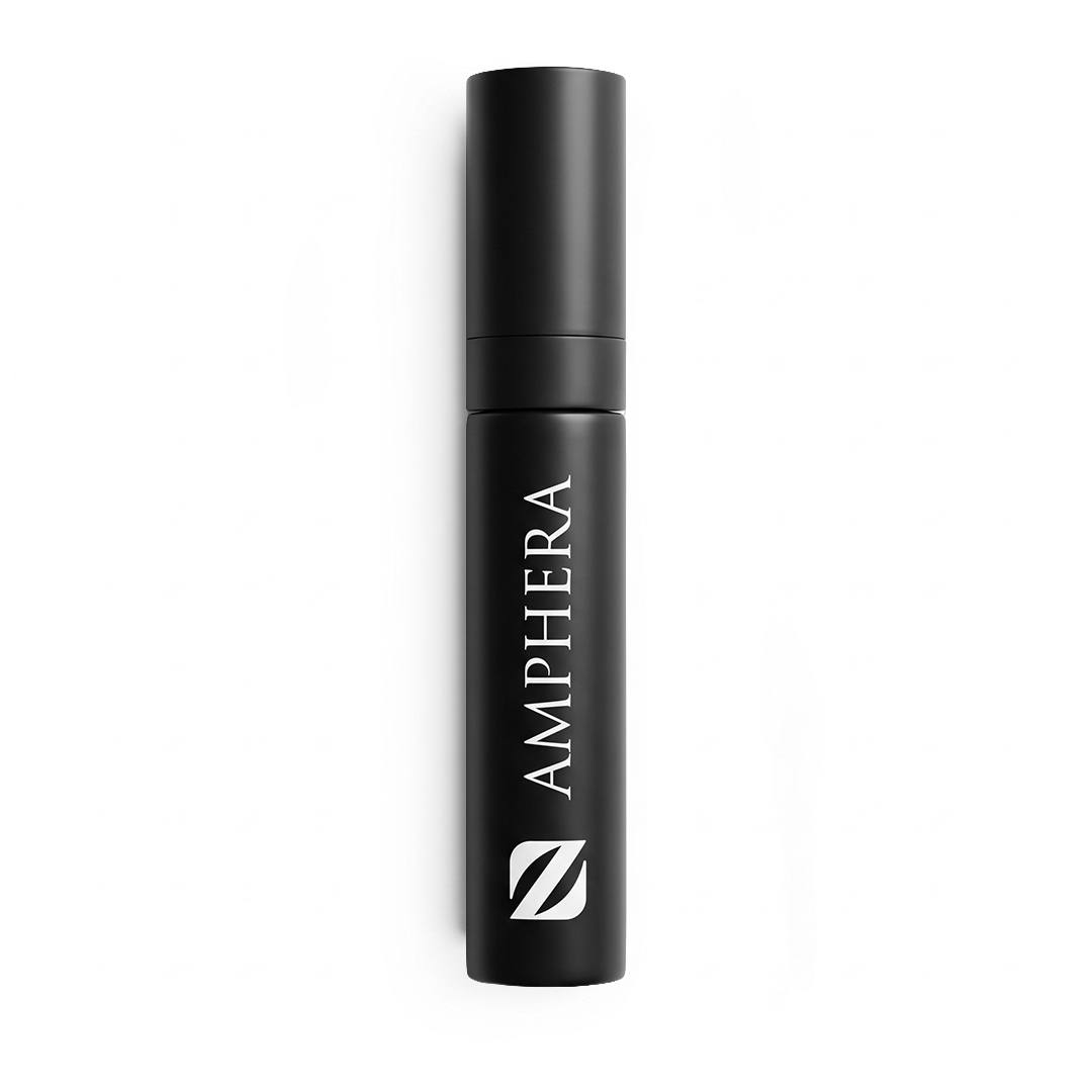 Vaporisateur de voyage noir Olfazeta by Chogan Amphera, nom et logo Z blancs sur fond blanc